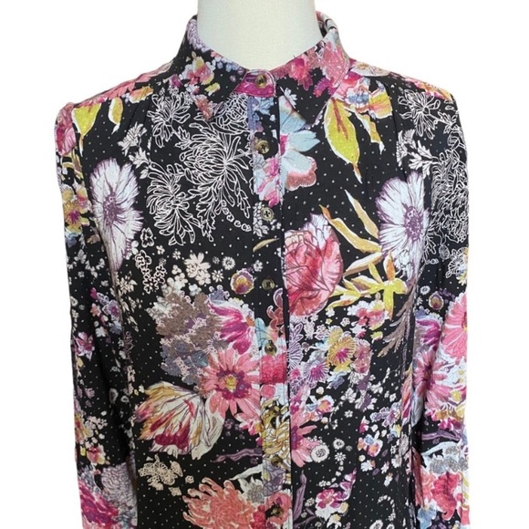 Maeve Anthropologie Floral Button Down With Shirttail Hem - Picture 7 of 10